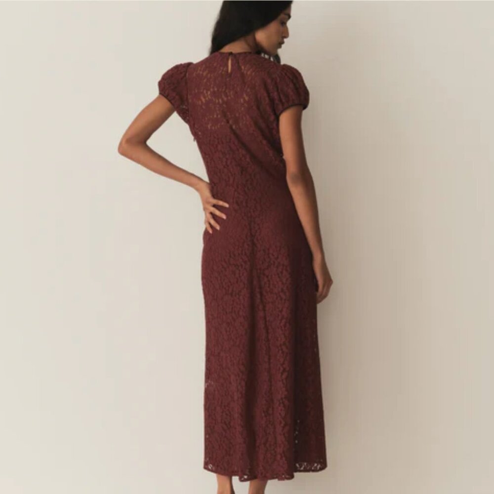 Doen Katarina Lace Dress in Black Cherry size XS - Picture 3 of 5
